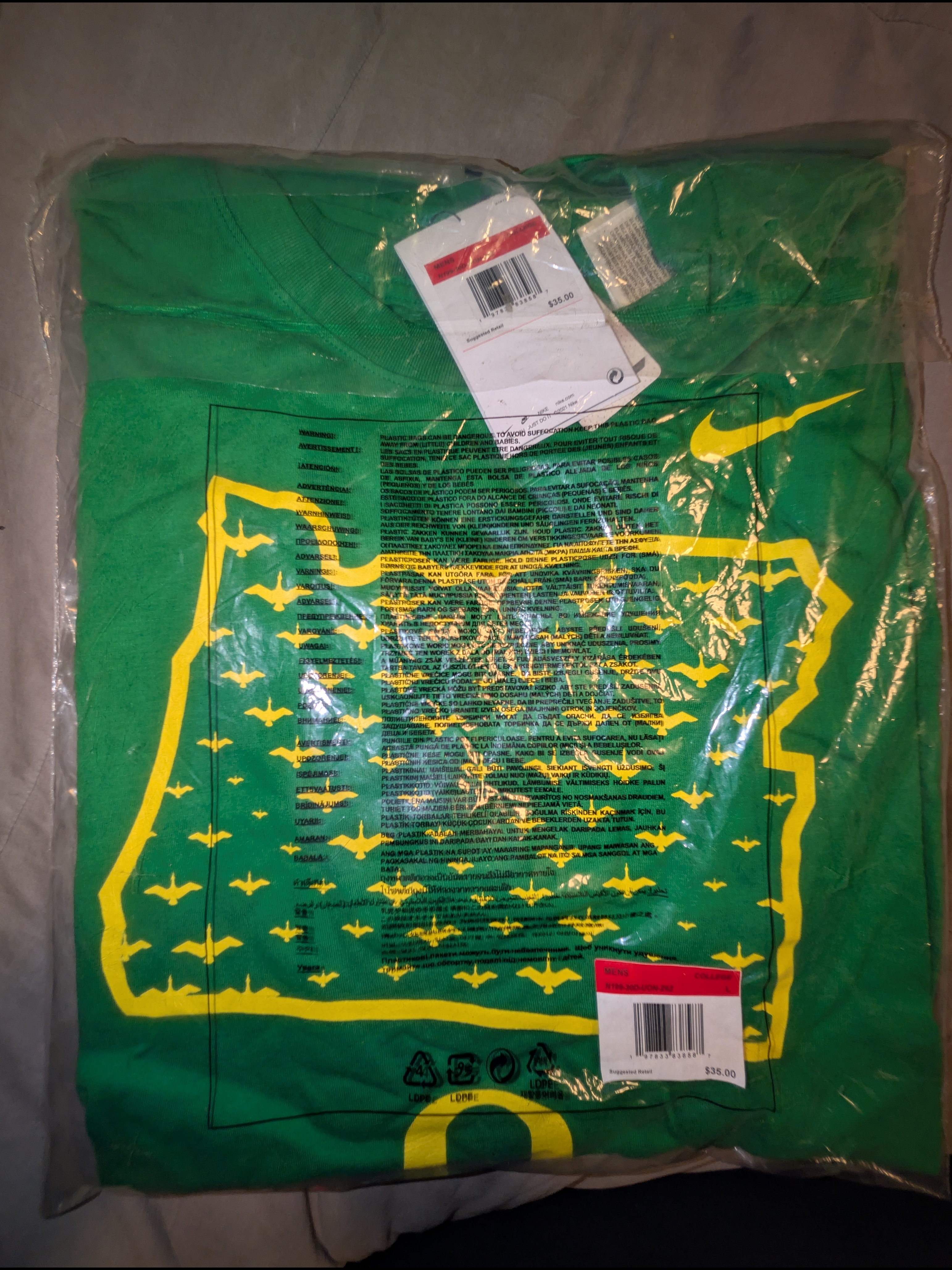 Nike Green Tee With Yellow Graphic Logo